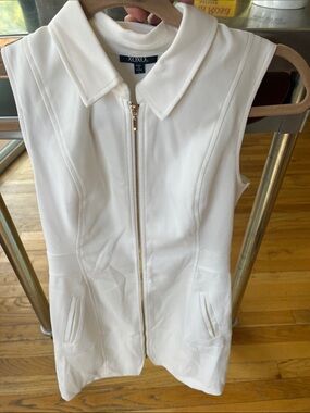 XOXO White Sleeveless Mini Dress with Gold Zipper